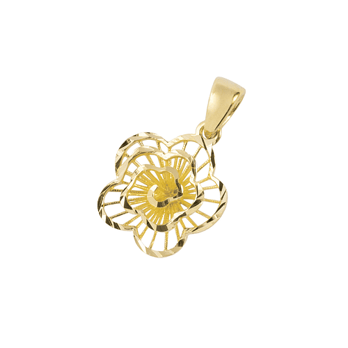 Colgante de Oro de 18 Kt Flor Remolino