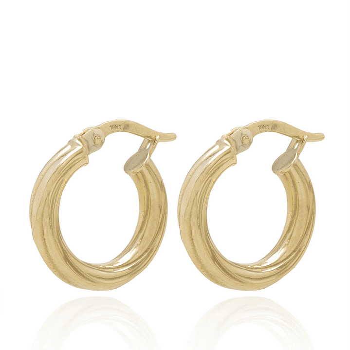 Aros de Oro 18kt Argollas Tocida 1