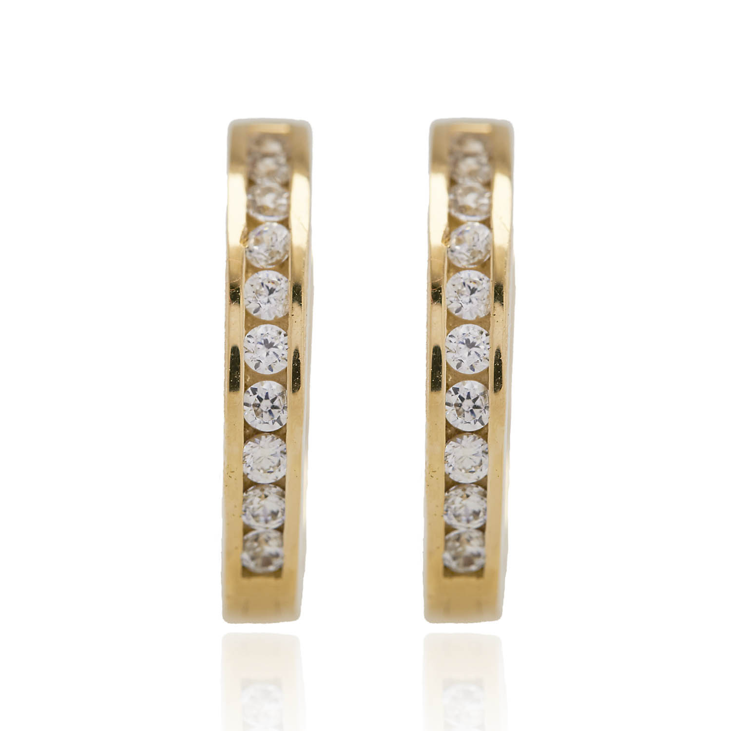 Aros de Oro 18kt Argollas 1 fila Circón 2