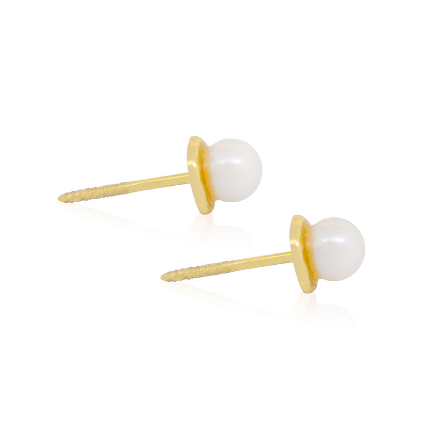 Aros de Oro 18kt  Tipo Perla Cultivada de 3.0mm a 3.5mm 2