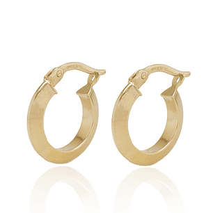 Aros de Oro 18kt Argollas Plana Tubular