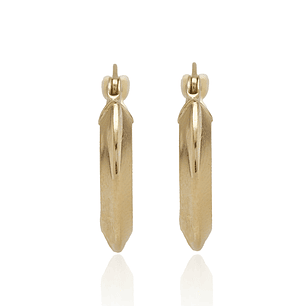 Aros de Oro 18kt Argollas Plana Tubular