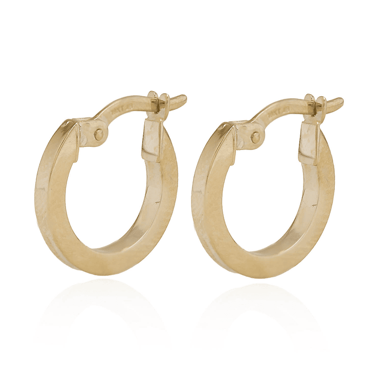 Aros de Oro 18kt Argollas Tubular 1
