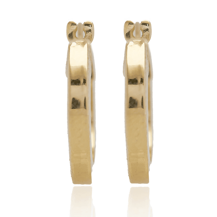 Aros de Oro 18kt Argollas Tubular 2