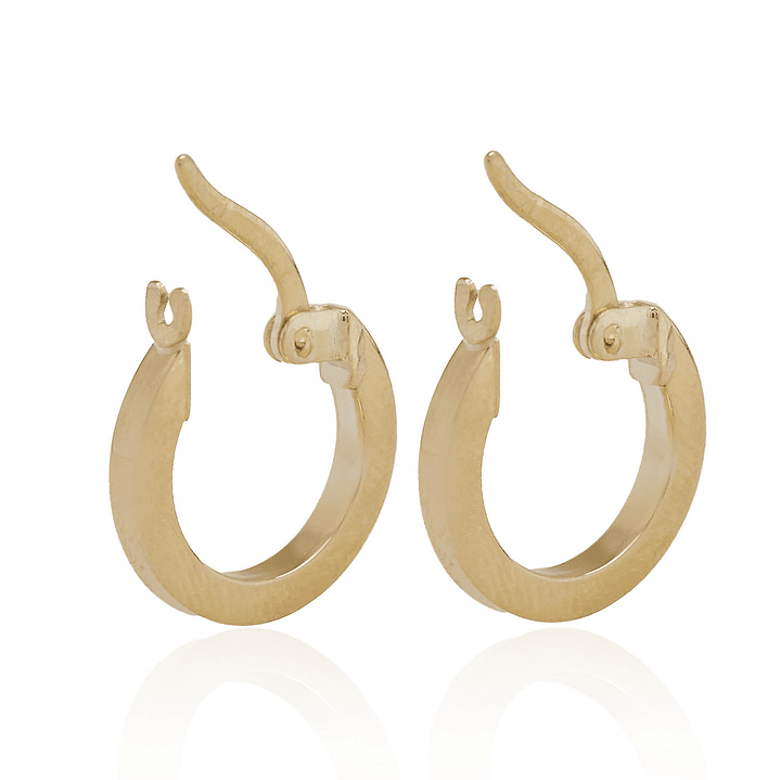 Aros de Oro 18kt Argollas Tubular 3