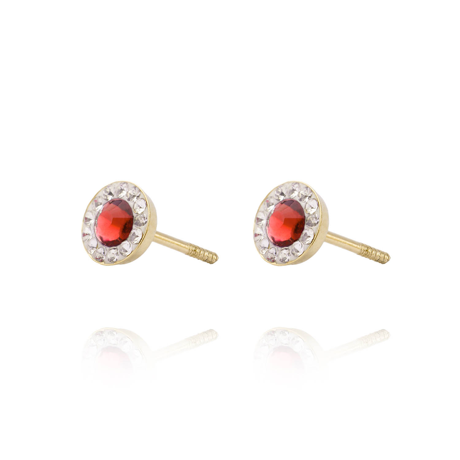 Aros de Oro 18kt Circulo Rubí 3mm 2