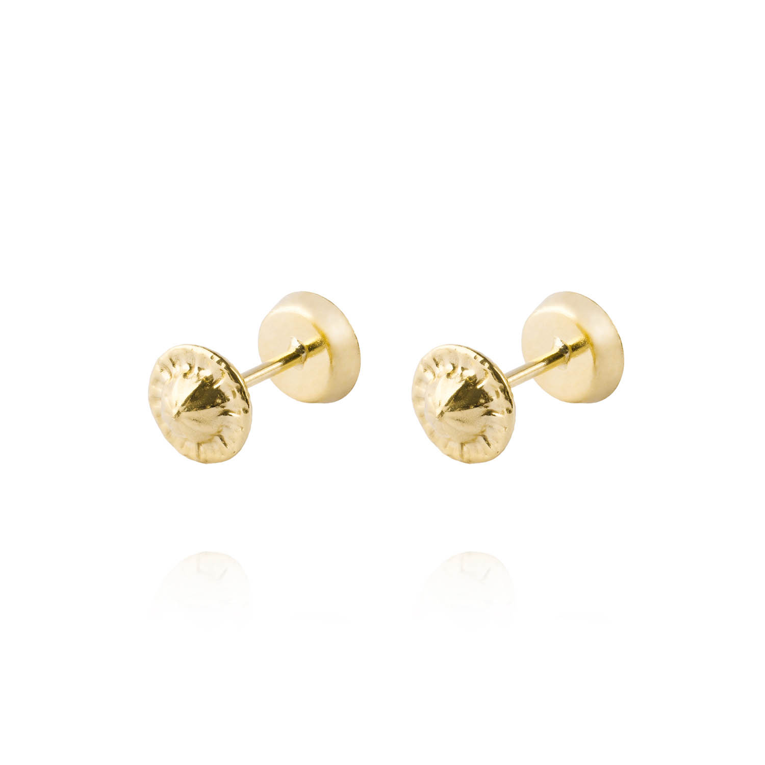 Aros de Oro 18kt Circulo Rubí 3mm 3