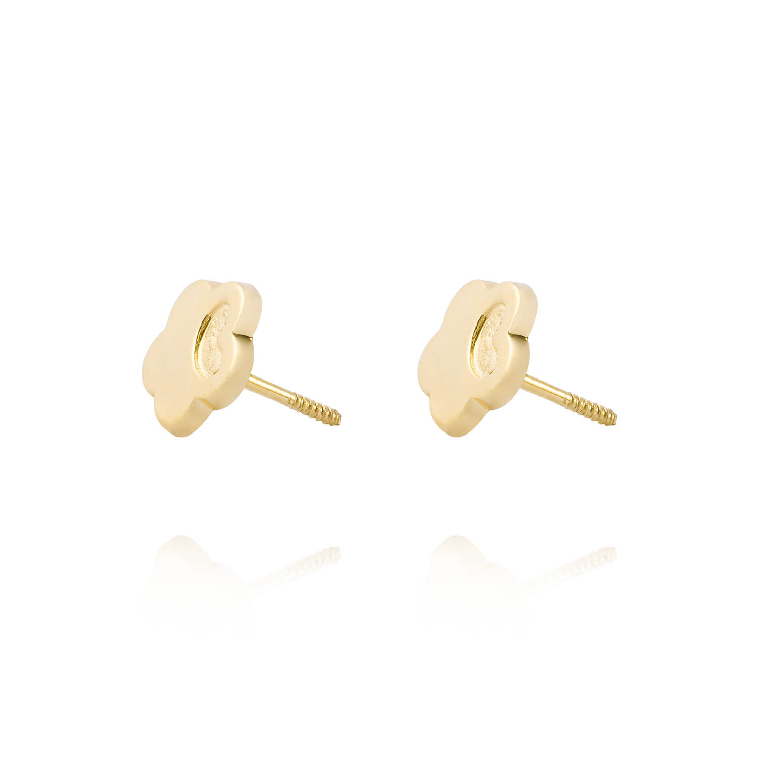 Aros de Oro 18kt Flor Corazón Liso 2