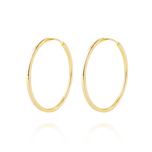 Aros de Oro 18kt Argollas Lisa tipo Tubulares