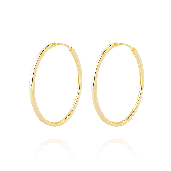 Aros de Oro 18kt Argollas Lisa tipo Tubulares 1