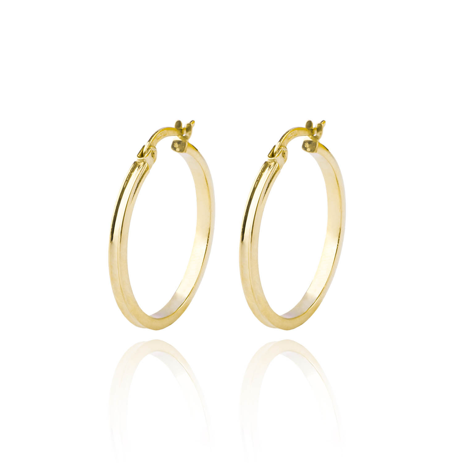 Aros de Oro 18kt Argolla Biselada 20mm 1