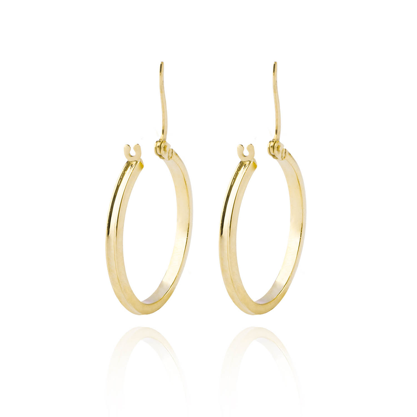 Aros de Oro 18kt Argolla Biselada 20mm 2