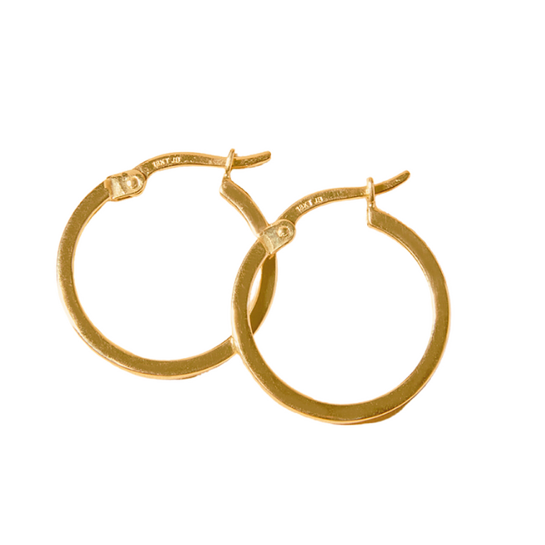 Aros de Oro 18kt Argolla Plana Clasica 1