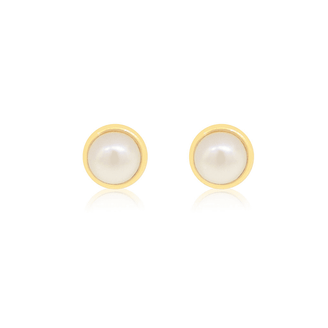 Aros de Oro 18kt Perlas Cultivadas de 4.0mm-4.5mm