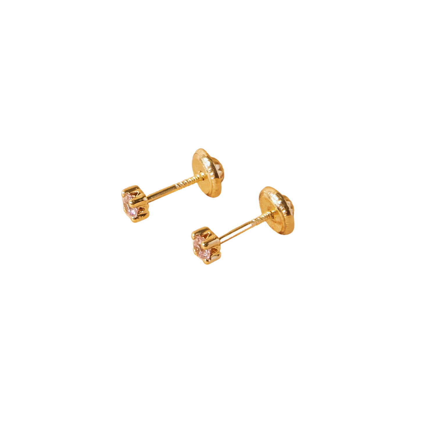 Aros de Oro 18kt Rosa de Francia Piedra 2,5mm 2