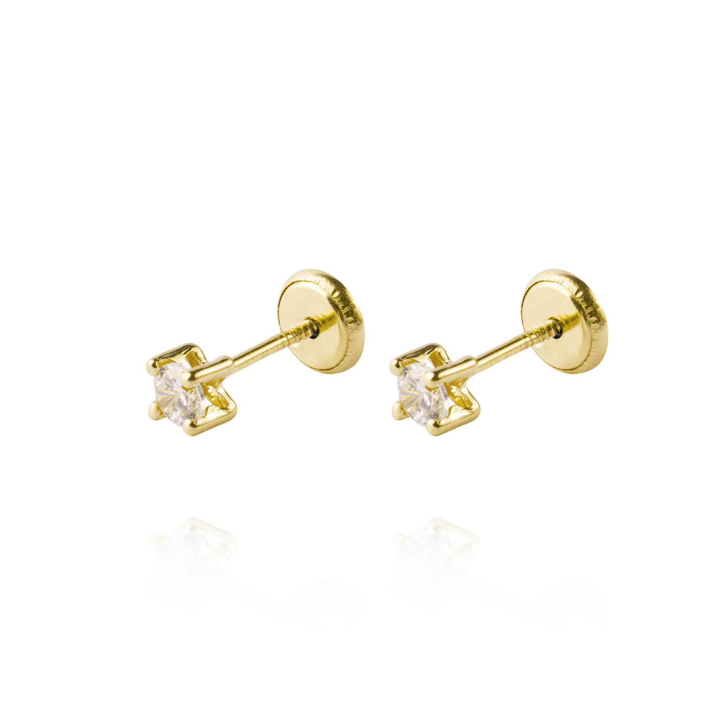 Aros de Oro 18kt Circón Circonita 3 mm 1