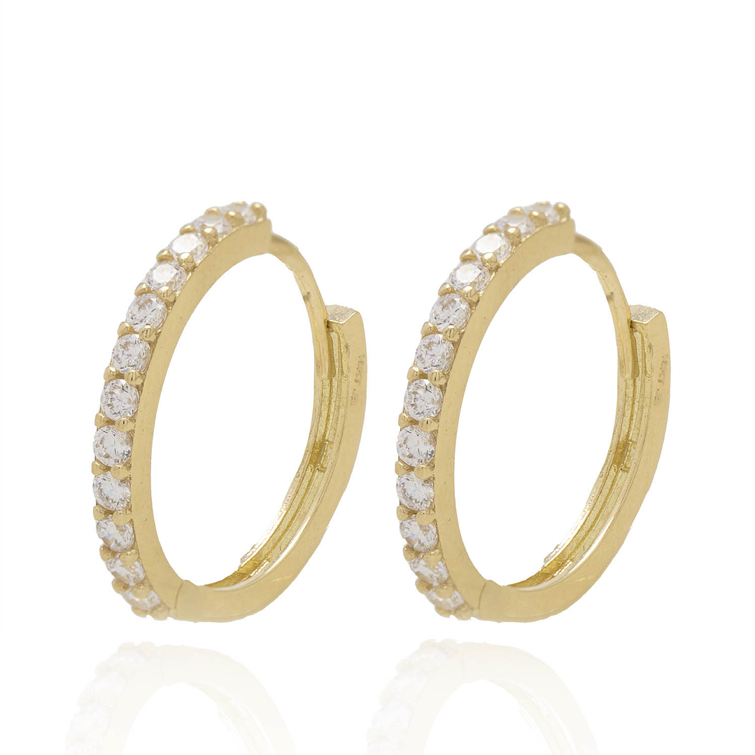 Aros de Oro 18kt Argollas Circones de Riel 1