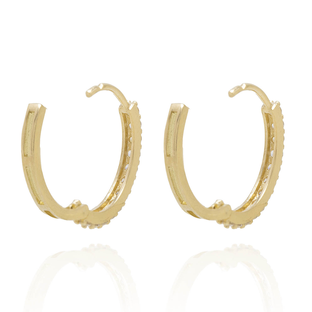 Aros de Oro 18kt Argollas Circones de Riel 3