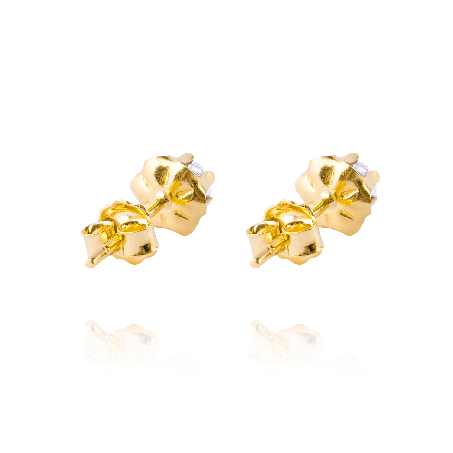 Aros de Oro 18kt Circon de 5mm con Seis grifas 3