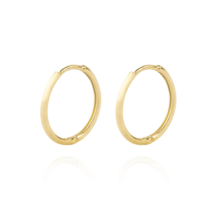 Aros de Oro 18kt Argollas Lisa en Tubo 1