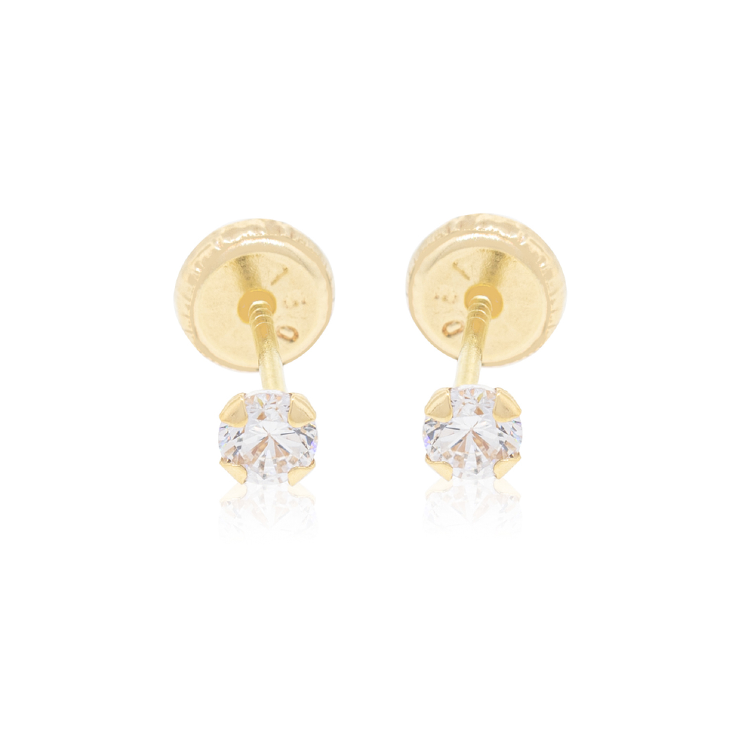 Aros de Oro 18kt Circonita Redonda de 2,0mm 2