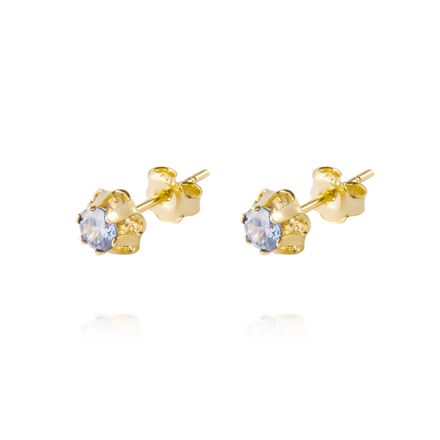 Aros de Oro 18kt Agua Marina de 5mm con Seis grifas 1