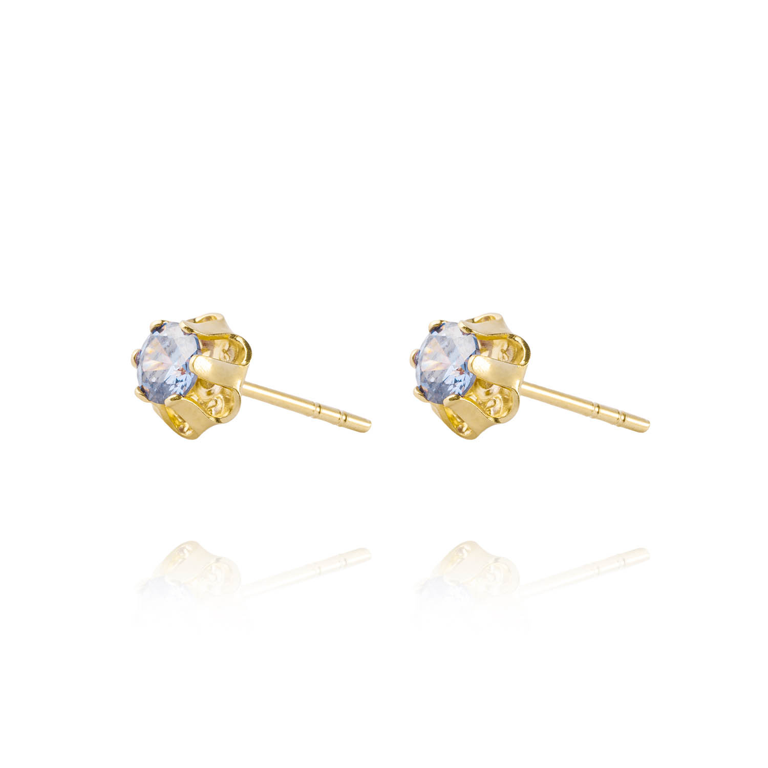 Aros de Oro 18kt Agua Marina de 5mm con Seis grifas 2