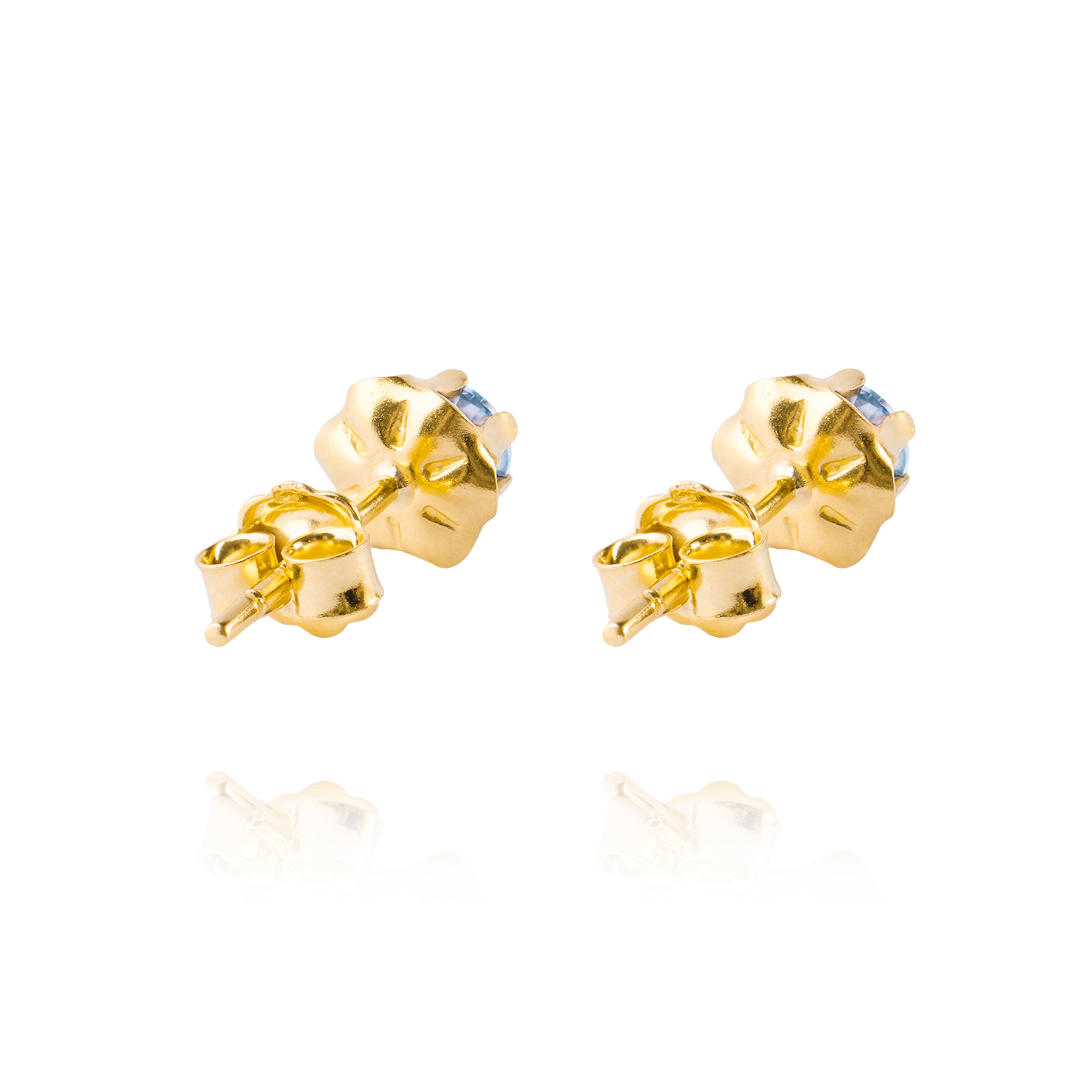 Aros de Oro 18kt Agua Marina de 5mm con Seis grifas 3