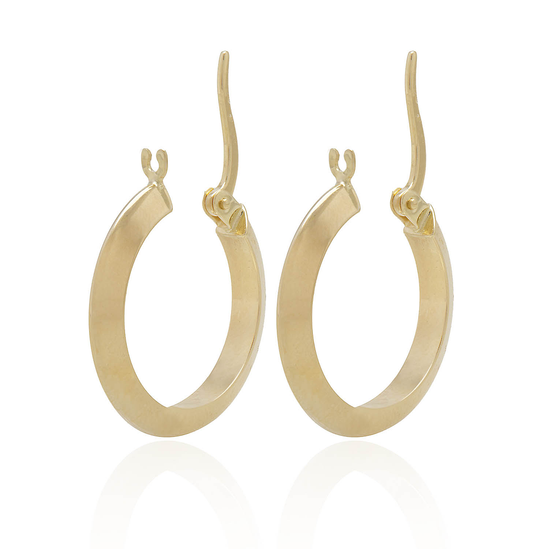 Aros de Oro 18kt Argollas Planas de 15mm 3