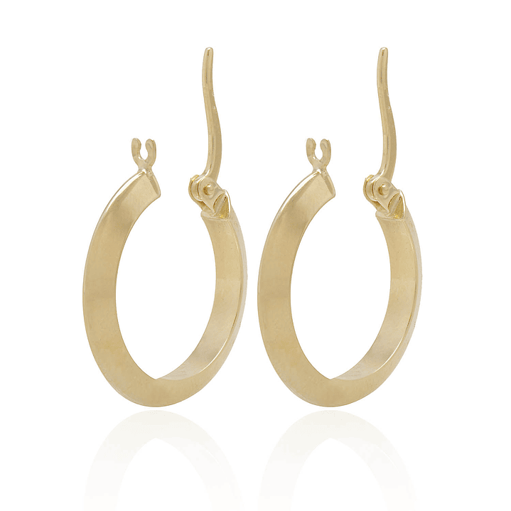 Aros de Oro 18kt Argollas Planas de 15mm 3