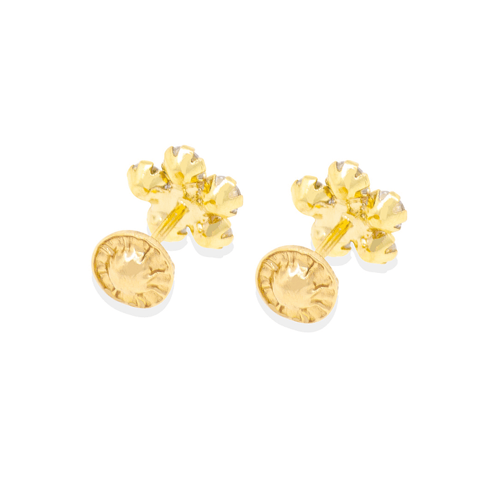 Aros de Oro 18kt Roseta Circonita 3