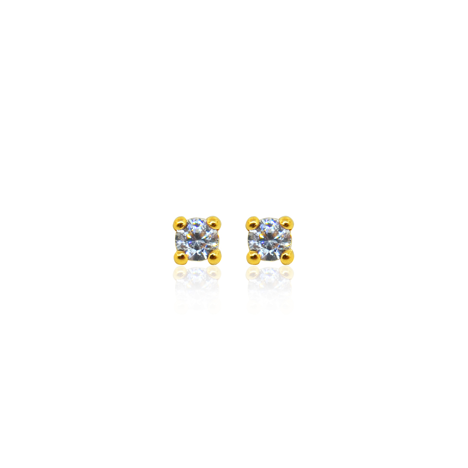 Aros de Oro 18kt Circonitas Piedra 2,5mm 1