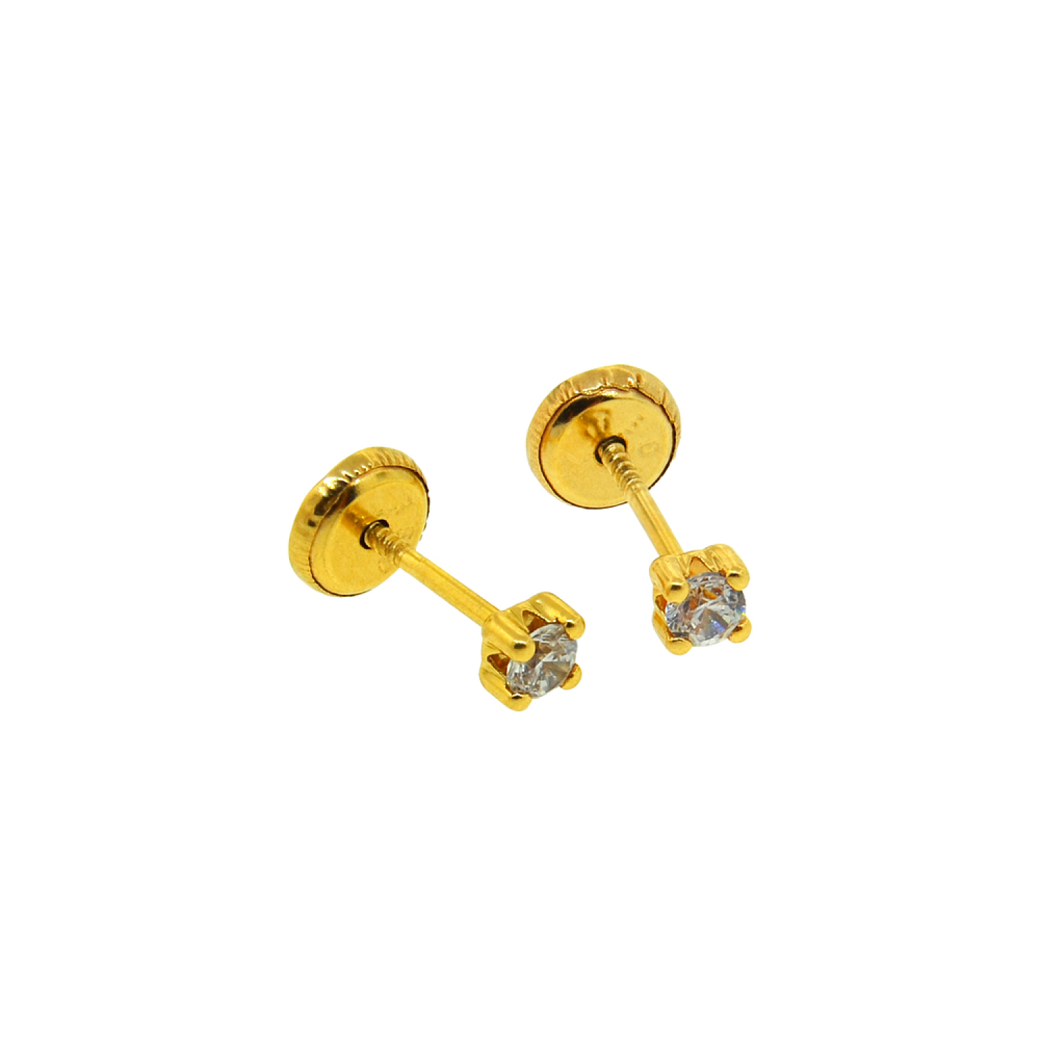 Aros de Oro 18kt Circonitas Piedra 2,5mm 3