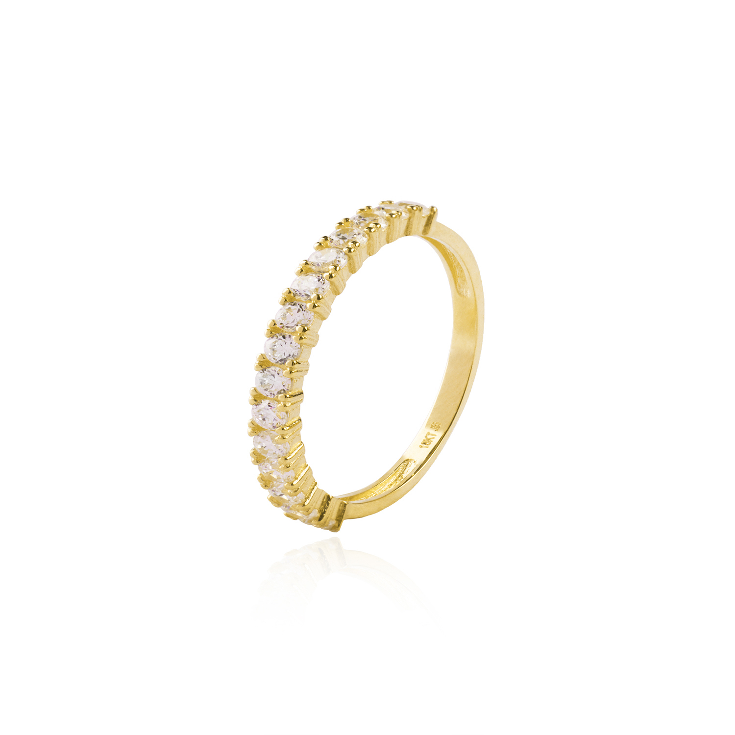 Anillo Compromiso de Oro 18Kt Medio Cintillo Delgado 1