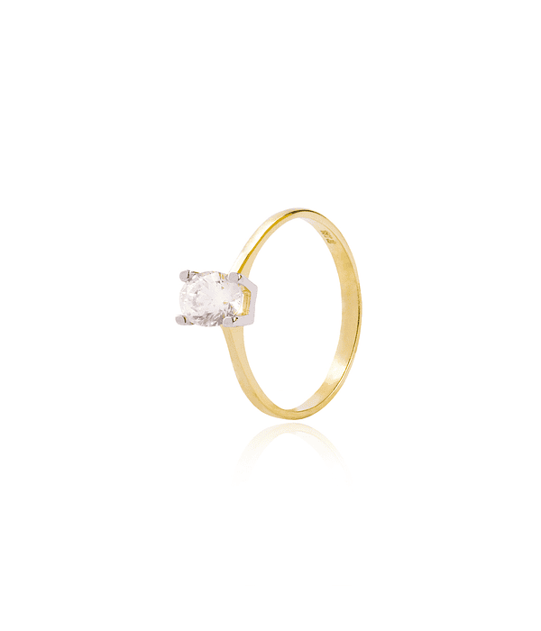 Anillo de Oro 18kt Circón Solitario 5.0mm