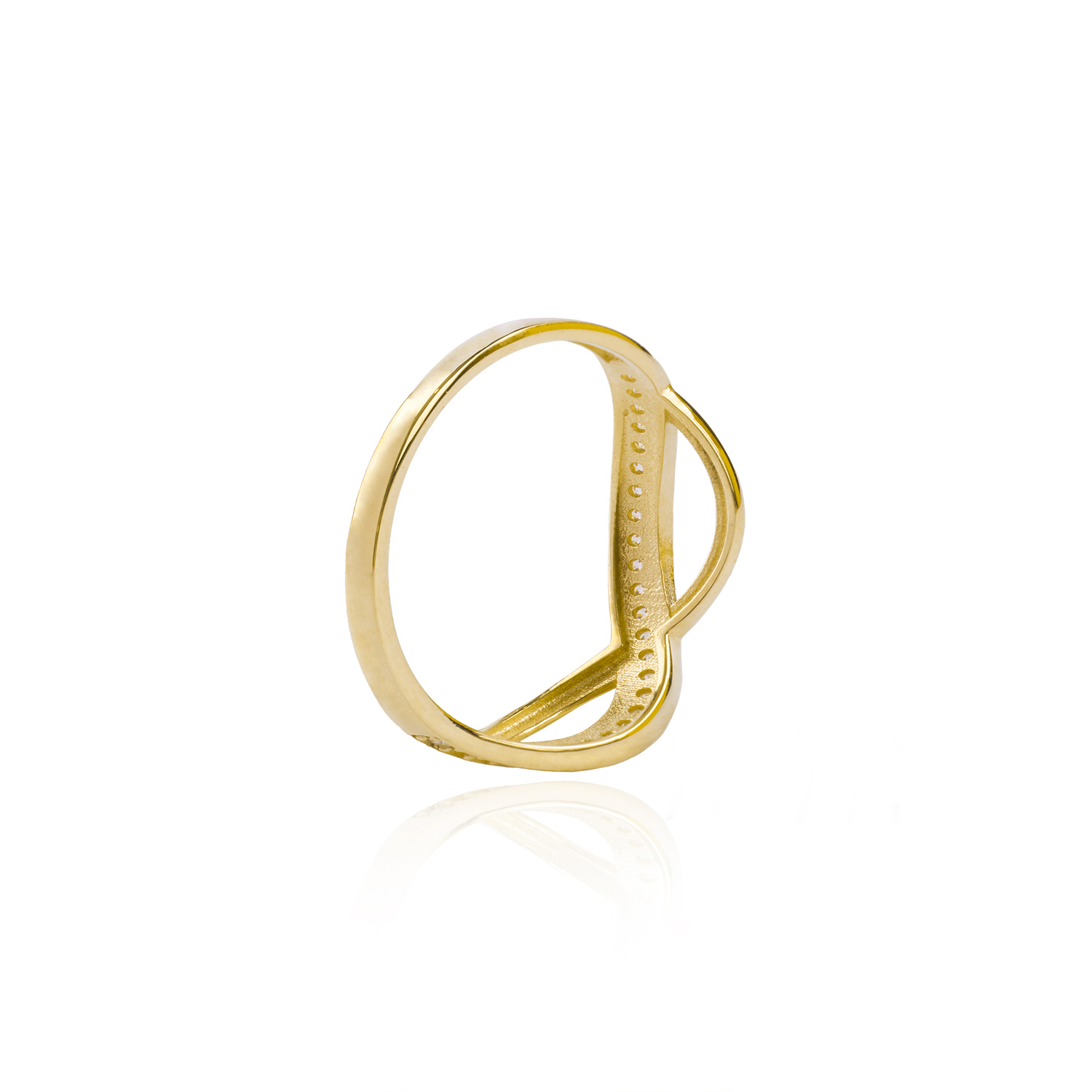 Anillo de Oro 18kt Circon Ondas 2