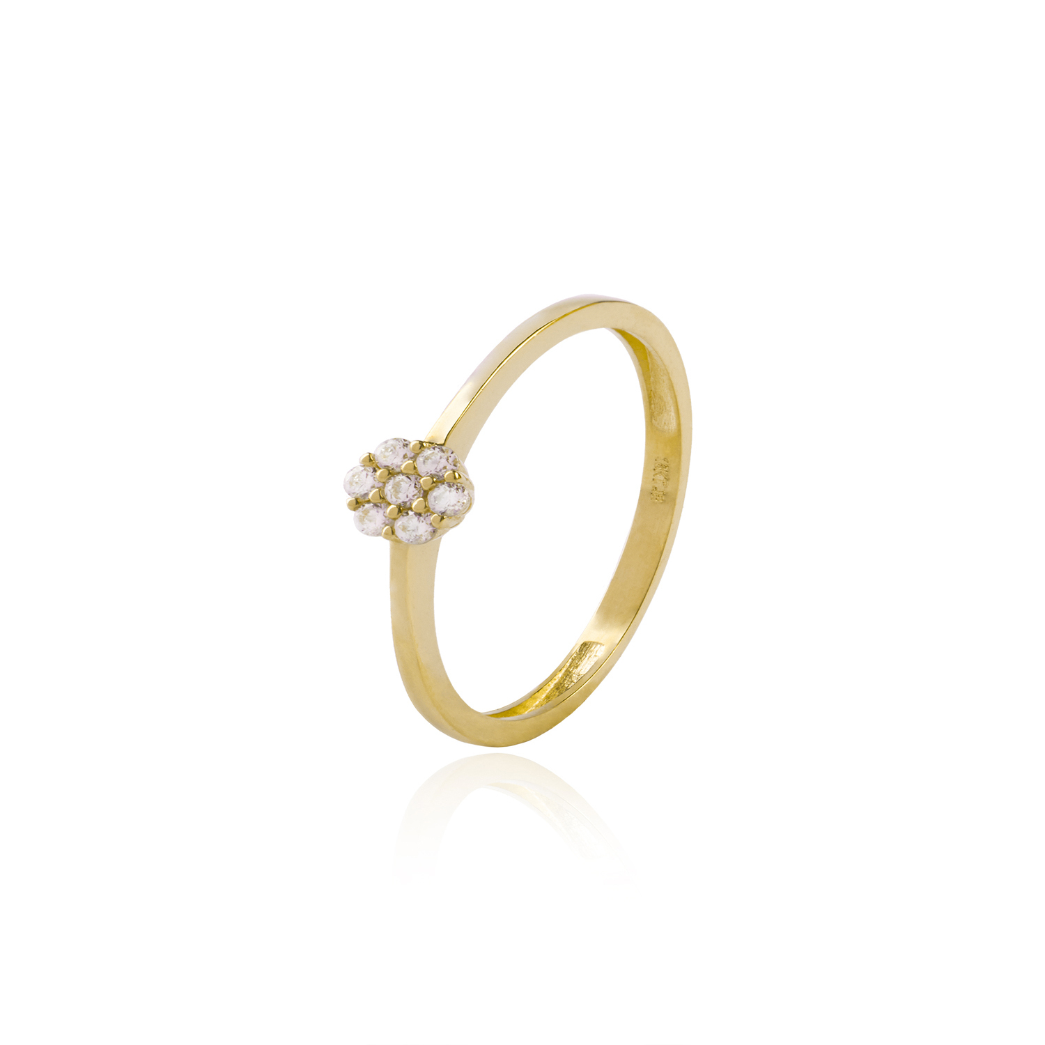 Anillo Compromiso de Oro 18Kt Roseta 7 Circonitas 1