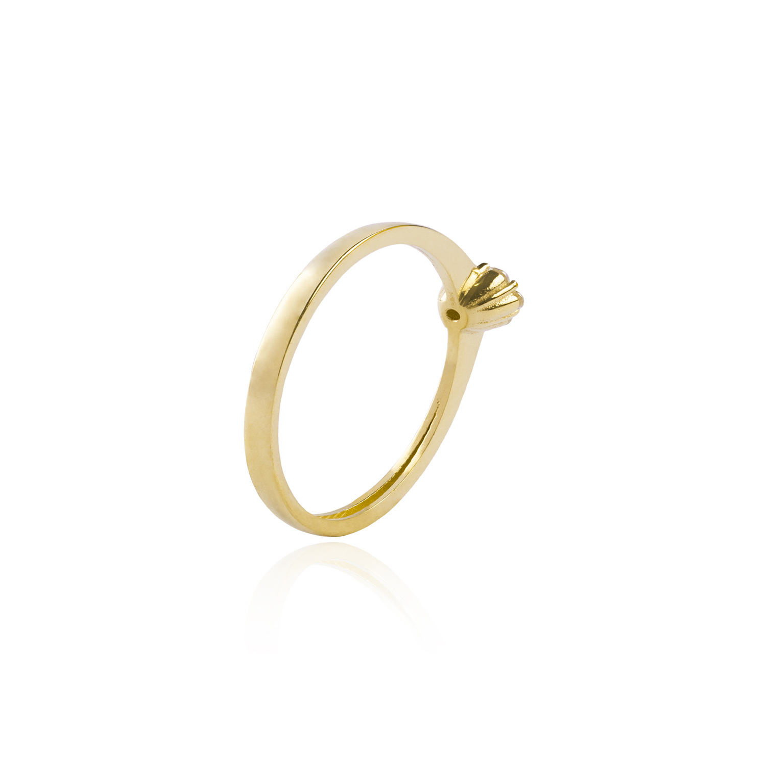 Anillo Compromiso de Oro 18Kt Roseta 7 Circonitas 2