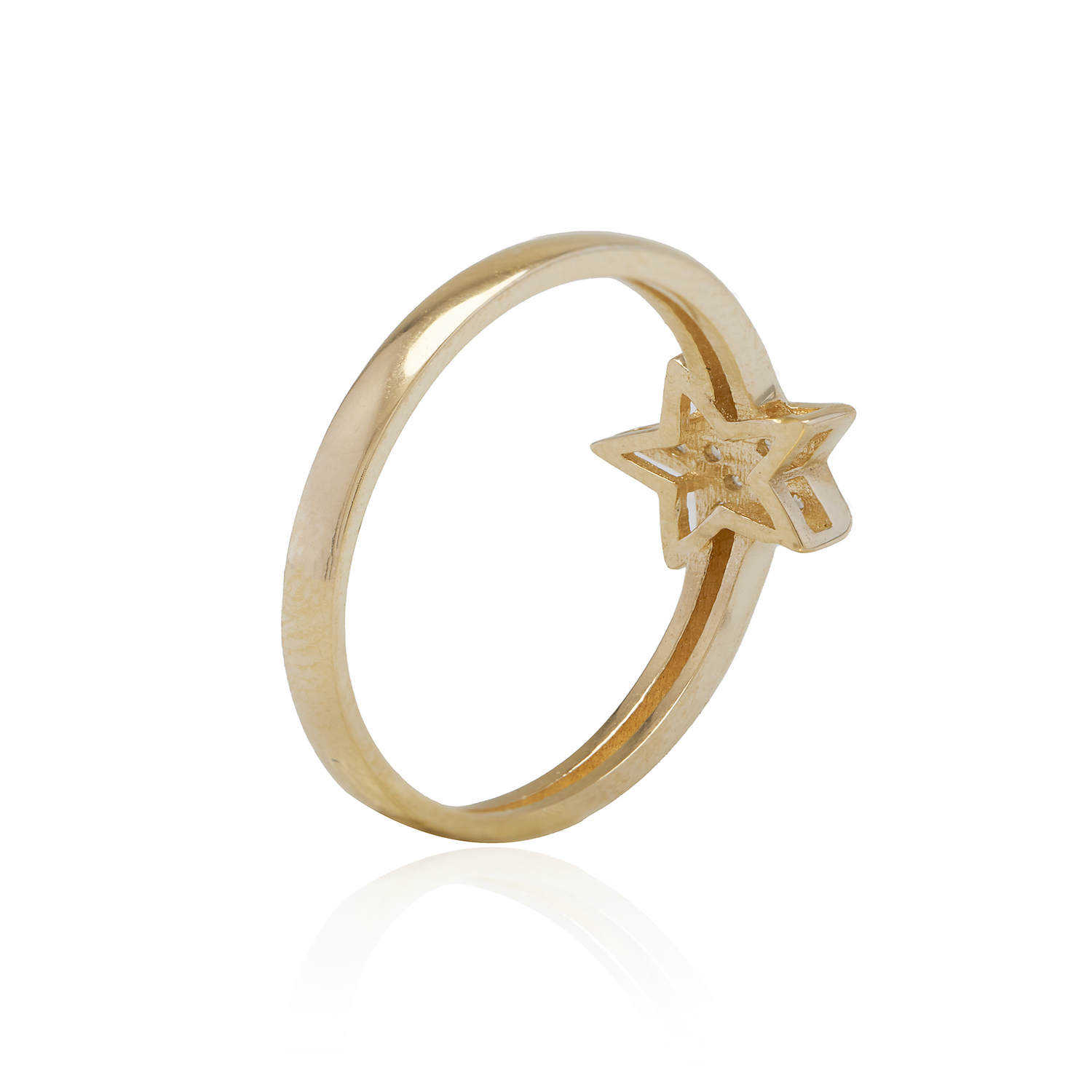 Anillo de Oro 18kt Estrella Circon 2