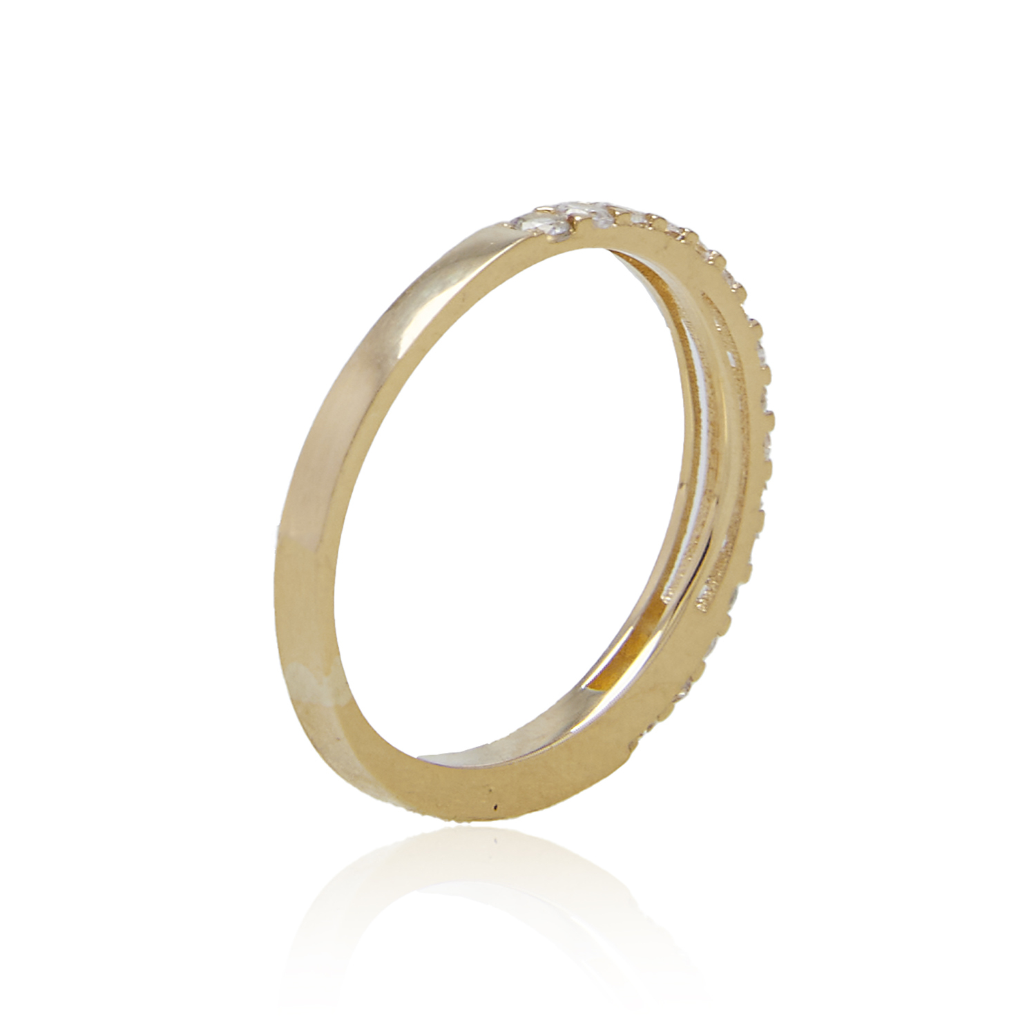 Anillo Compromiso de Oro 18Kt Circonita 1/2 Cintillo 2