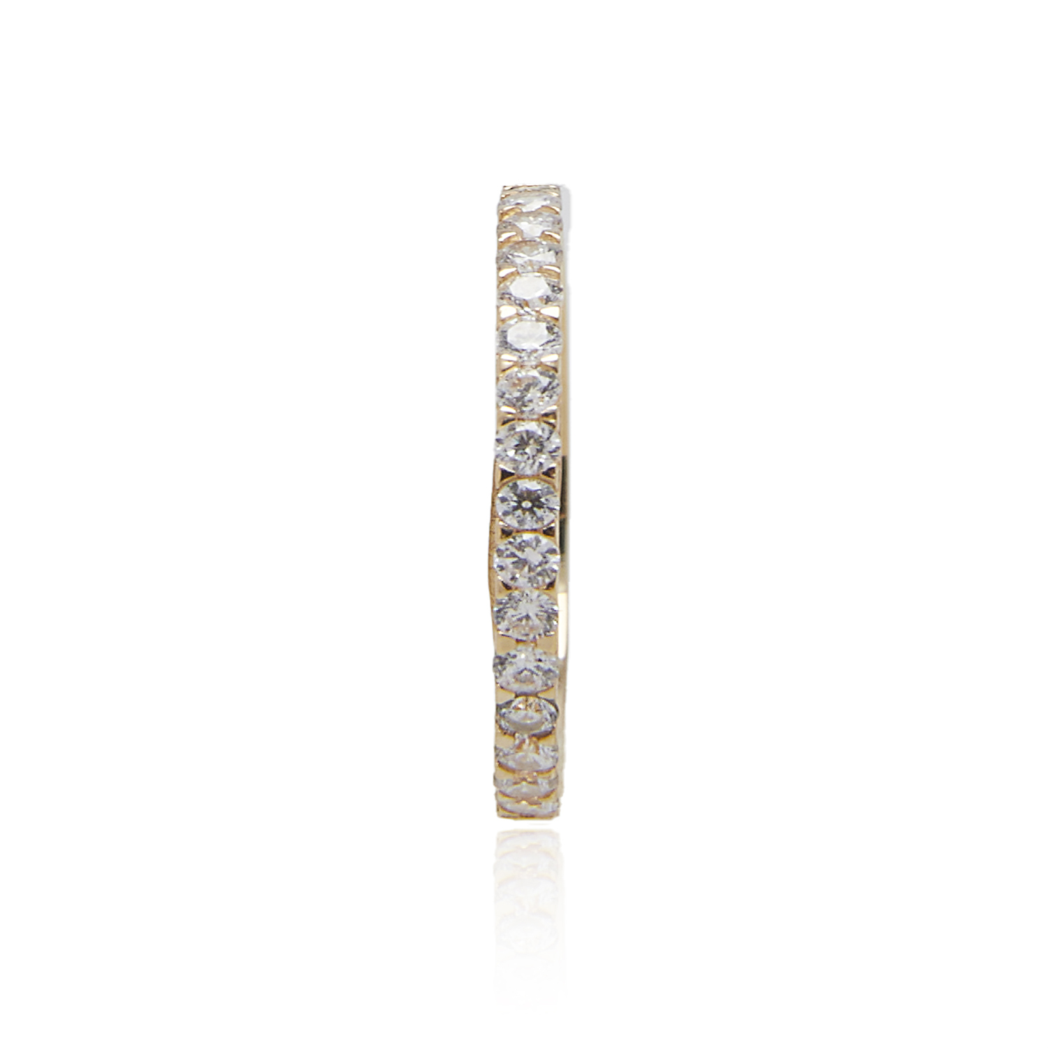 Anillo Compromiso de Oro 18Kt Circonita 1/2 Cintillo 3
