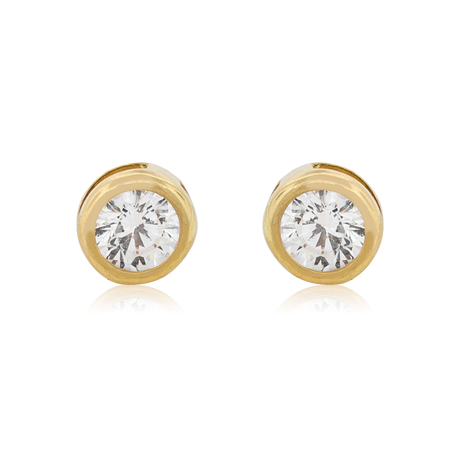 Aros de Oro 18kt Punto de Luz Circonitas 1