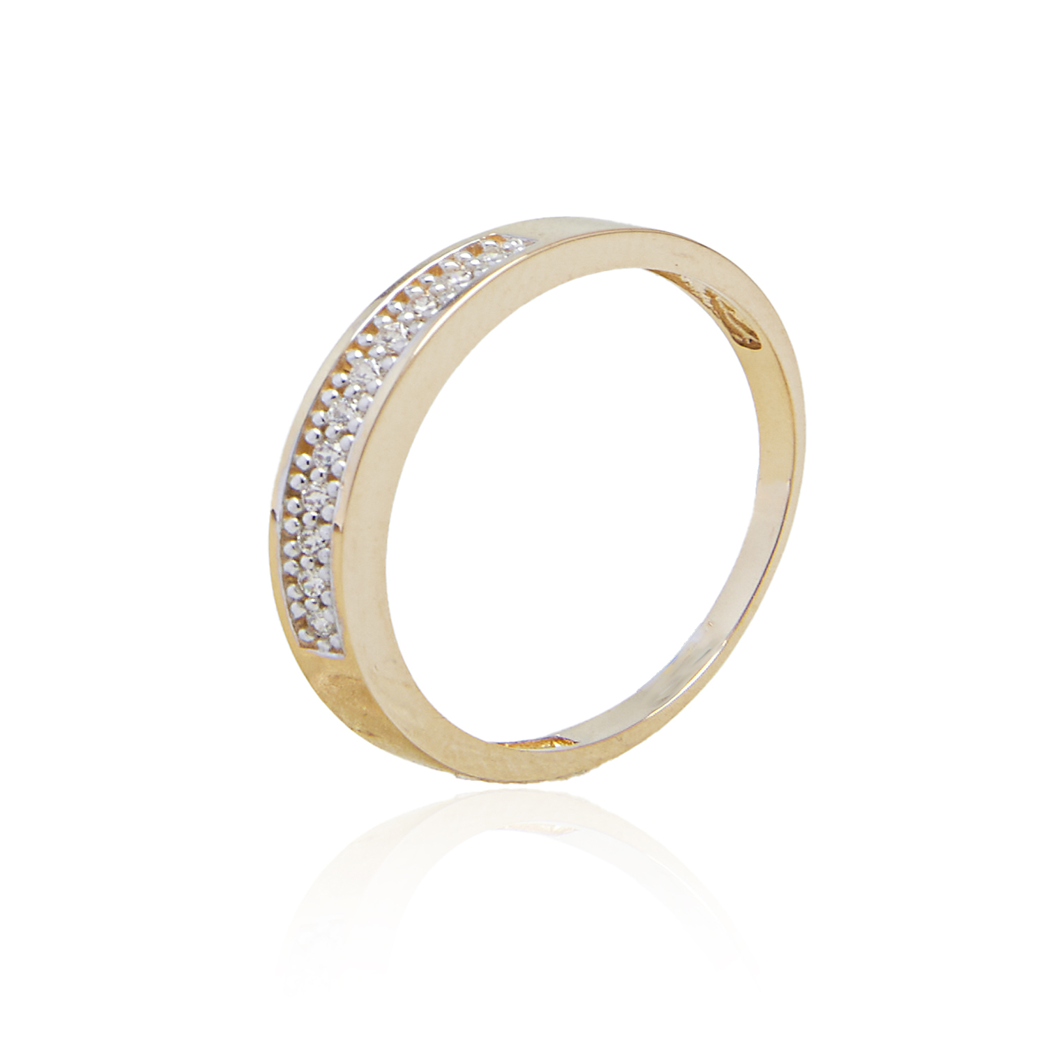 Anillo Compromiso de Oro 18Kt Cintillo Alto Circones 1