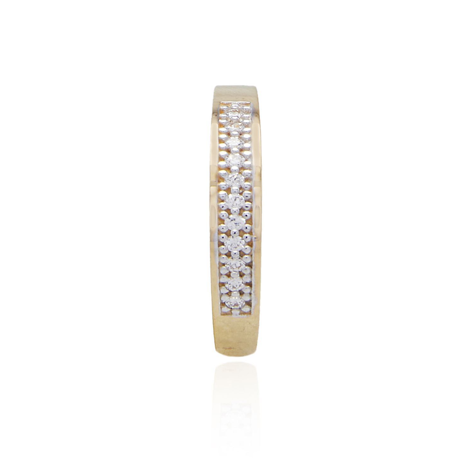 Anillo Compromiso de Oro 18Kt Cintillo Alto Circones 3