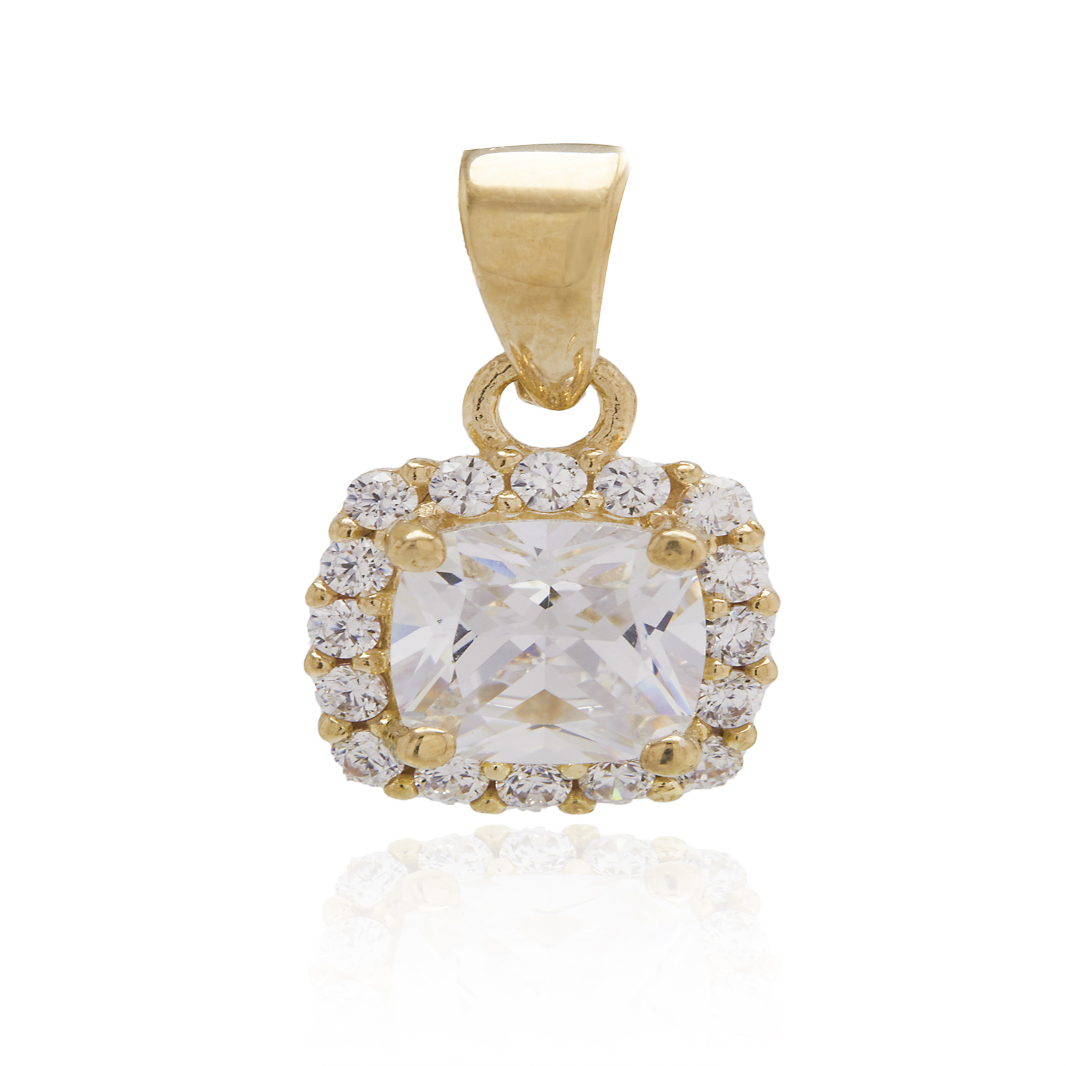 Colgante de Oro 18kt Circon Cuadrado 1