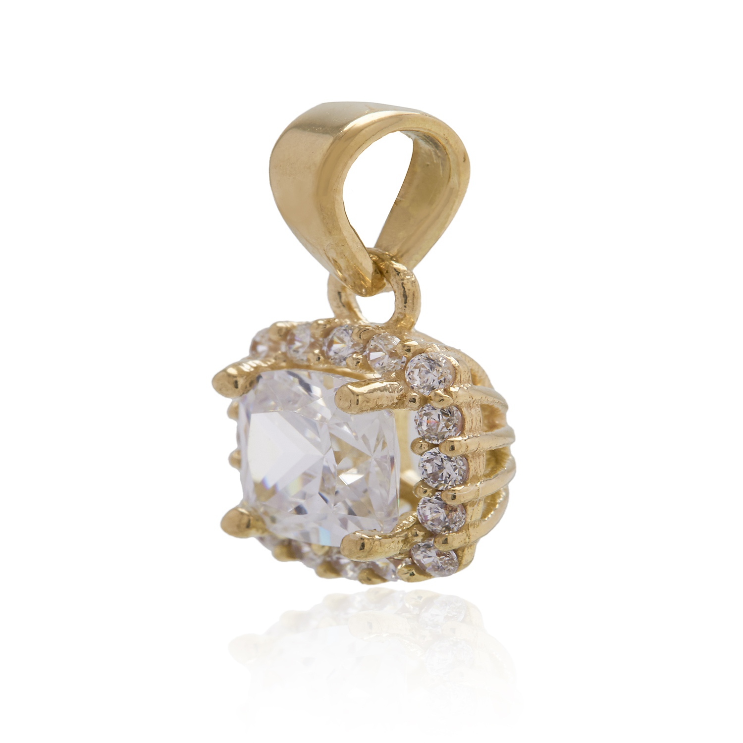 Colgante de Oro 18kt Circon Cuadrado 2