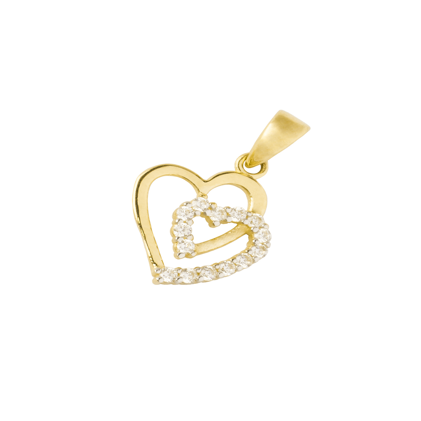 Colgante de Oro 18kt Doble Corazon 1