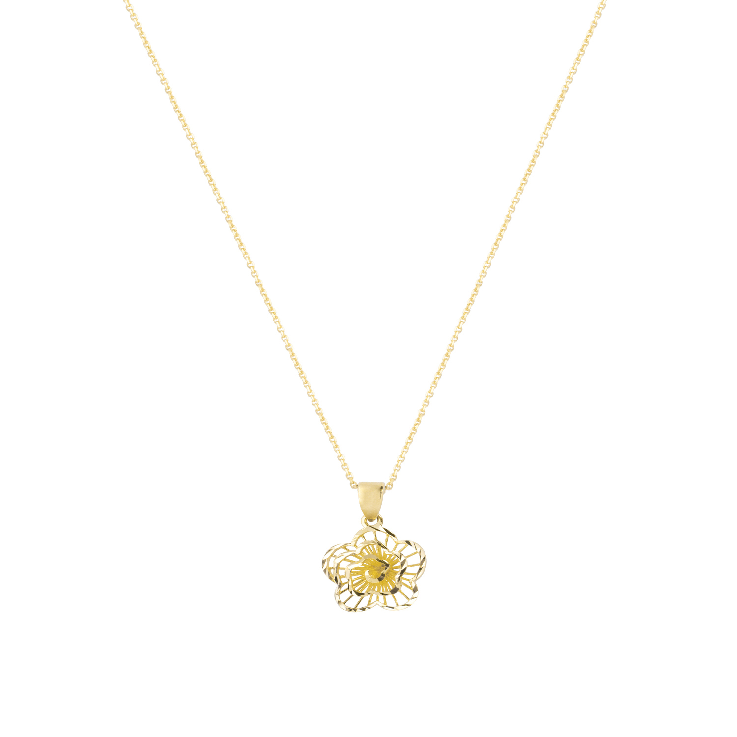 Colgante de Oro 18kt Flor Remolino 2