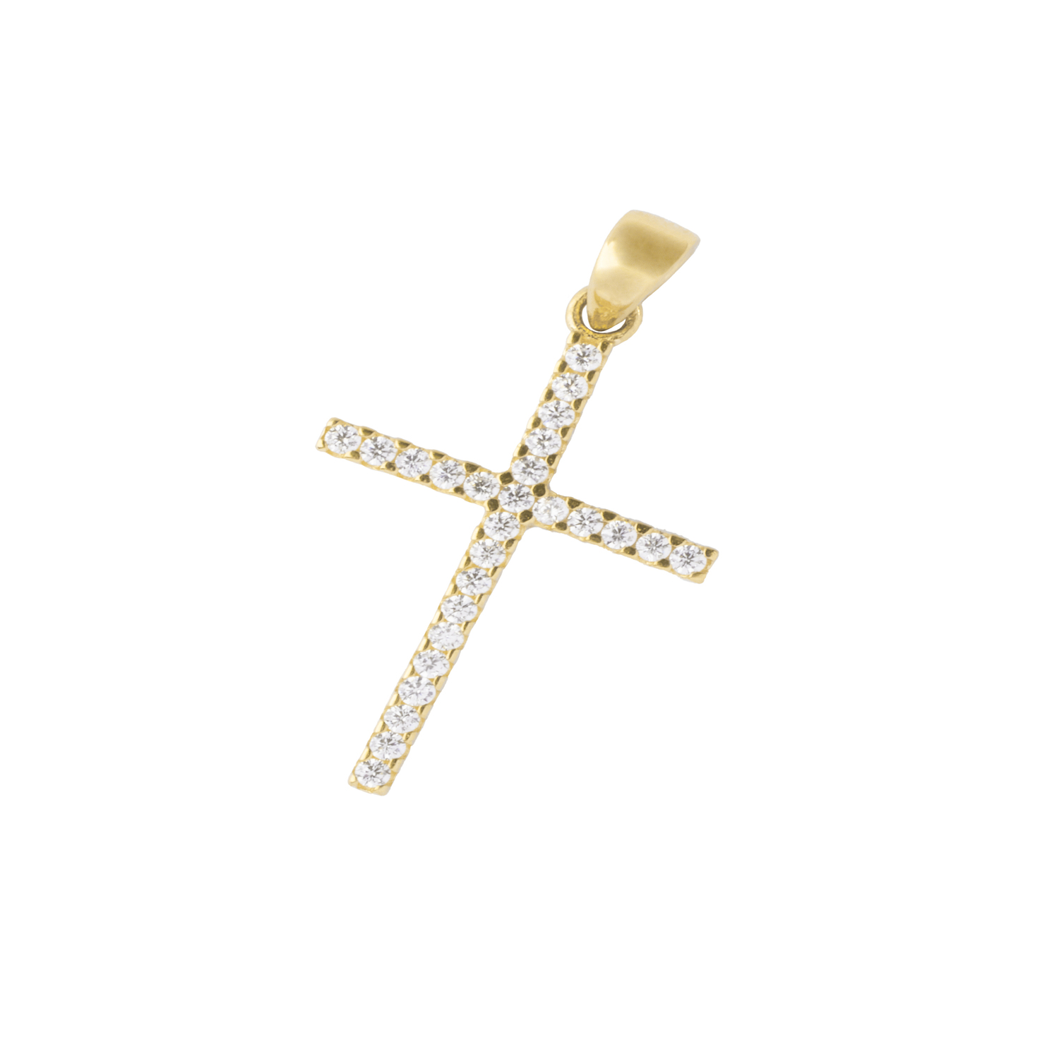 Colgante de Oro 18kt Cruz Circonita 1