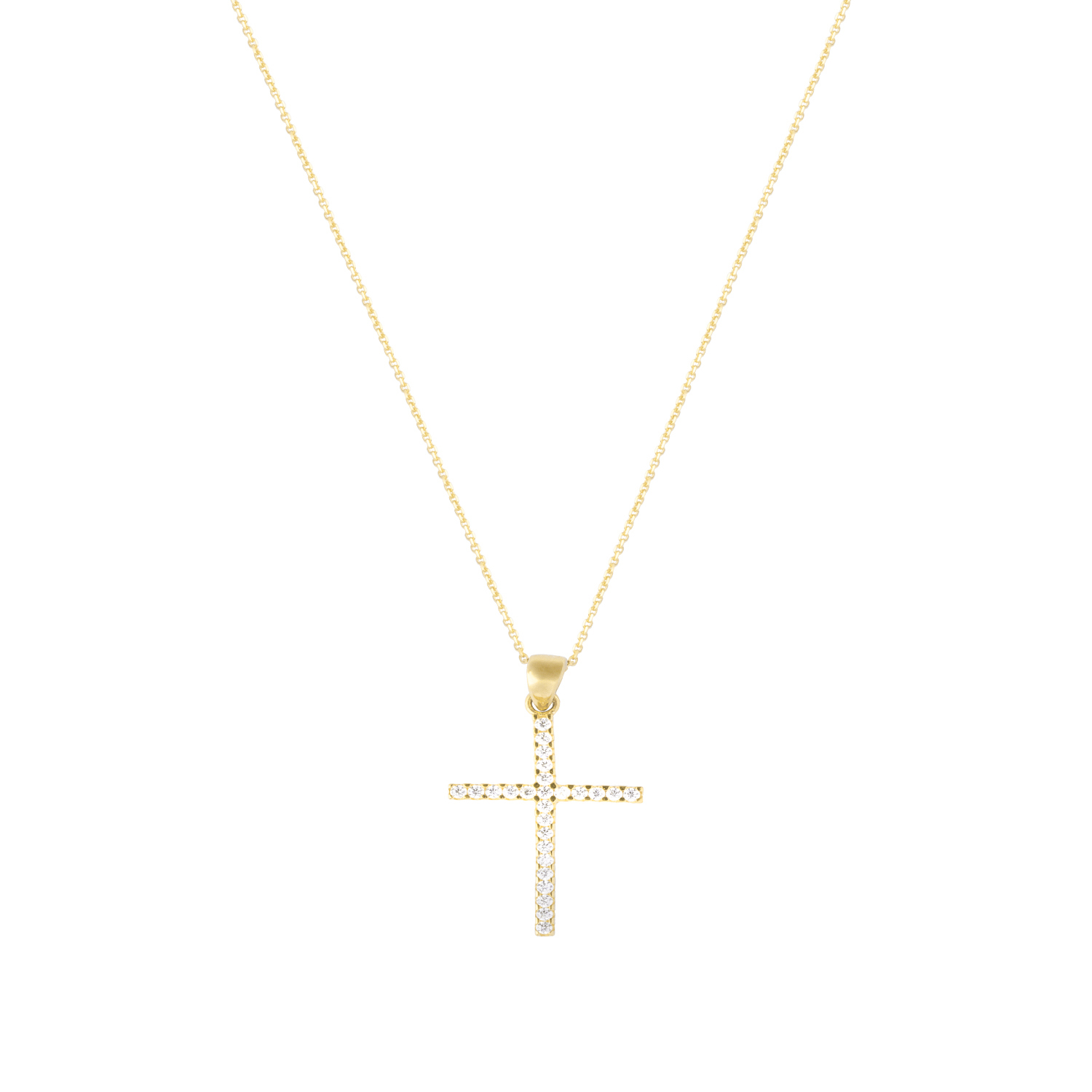 Colgante de Oro 18kt Cruz Circonita 2